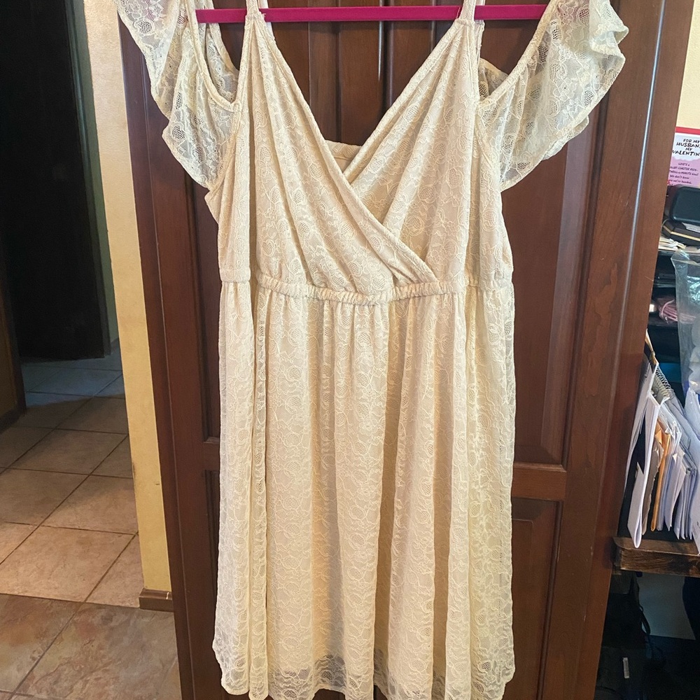 Torrid Cream Lace Dress